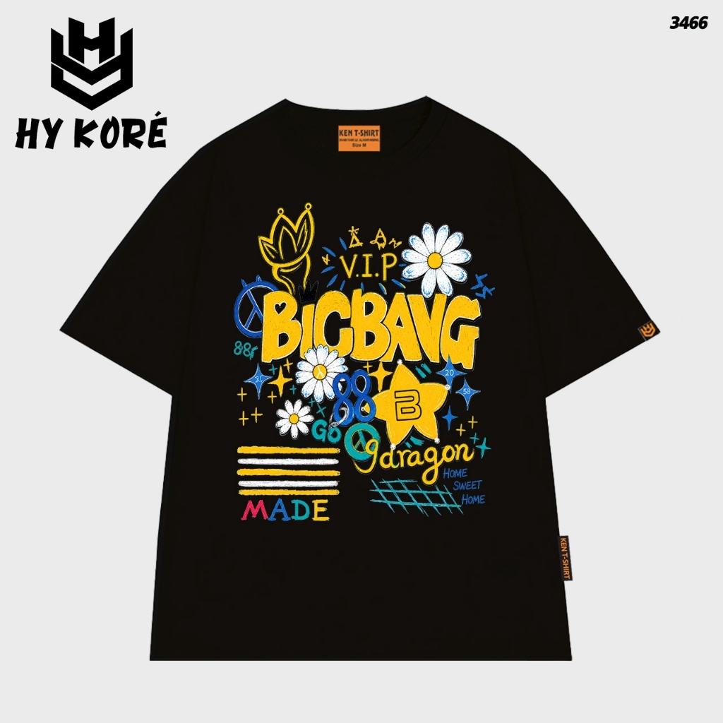 HY KORÉ Bigbang VIP 3466 Loose Form Localbrand Oversize Unisex ผ้าฝ้าย 75% สําหรับผู้ชายและผู้หญิงสว