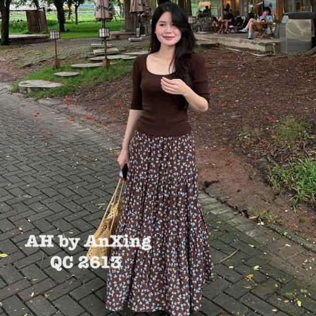 Poppy Skirt (TSW) กระโปรงชีฟองลายดอกไม้ยาวผู้หญิง the.sweather