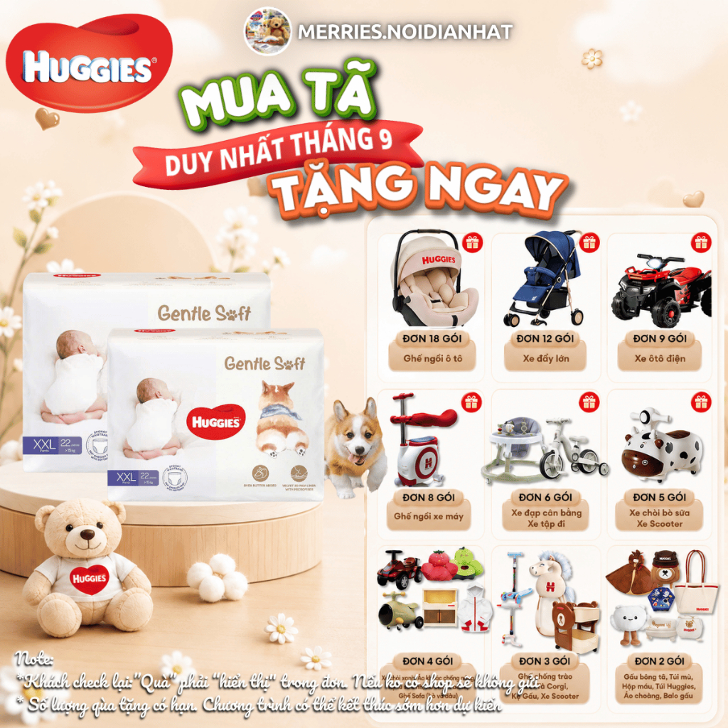 [ใหม่] HUGGIES GENTLE SOFT CORGI DIAPER PANTS M54/L44/XL34/XXL22