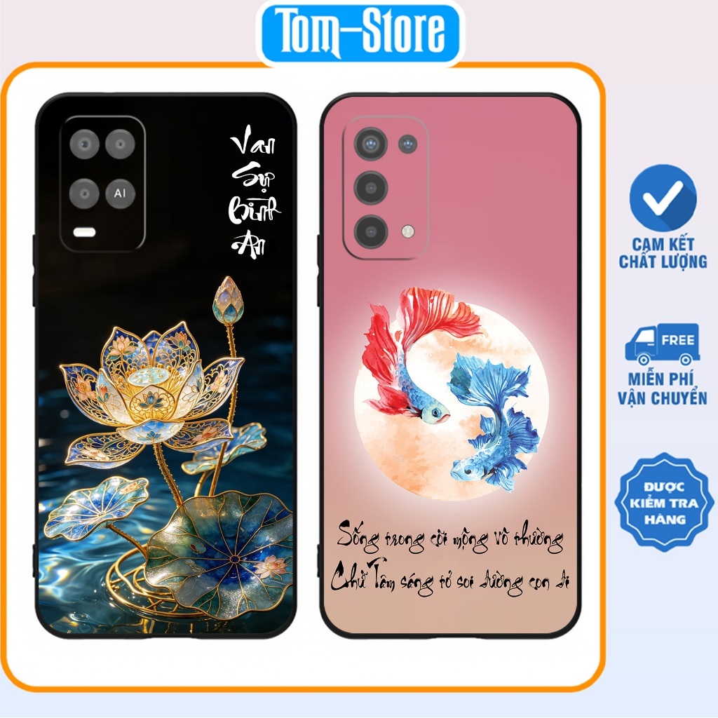 เคส Oppo A54 / Oppo A55 / Oppo A56 พิมพ์ลายดอกบัว สันติภาพทั้งหมด