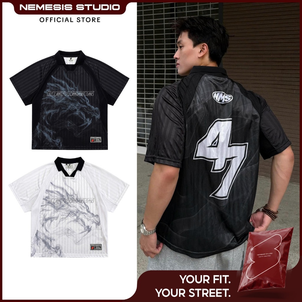 ผู้ชายและผู้หญิงหลวม Format Bigsize เสื้อฟุตบอลเสื้อโปโล DRACO47 Cool Unisex กีฬา Nemesis Studio
