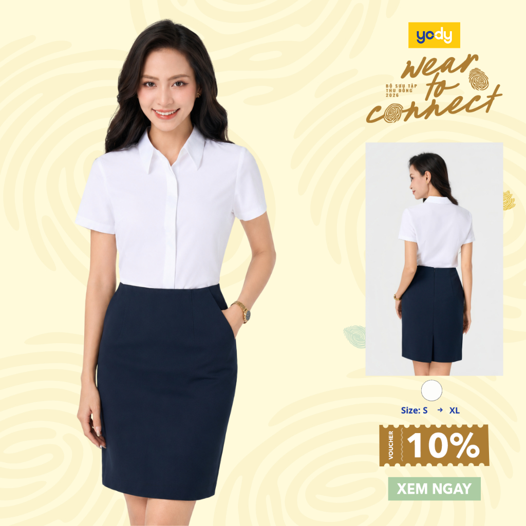 Yomy เสื้อเชิ้ตผู้หญิงแขนสั้นผ้านาโนคุณภาพสูง, Modern Slim Form TRA WOSS26S003