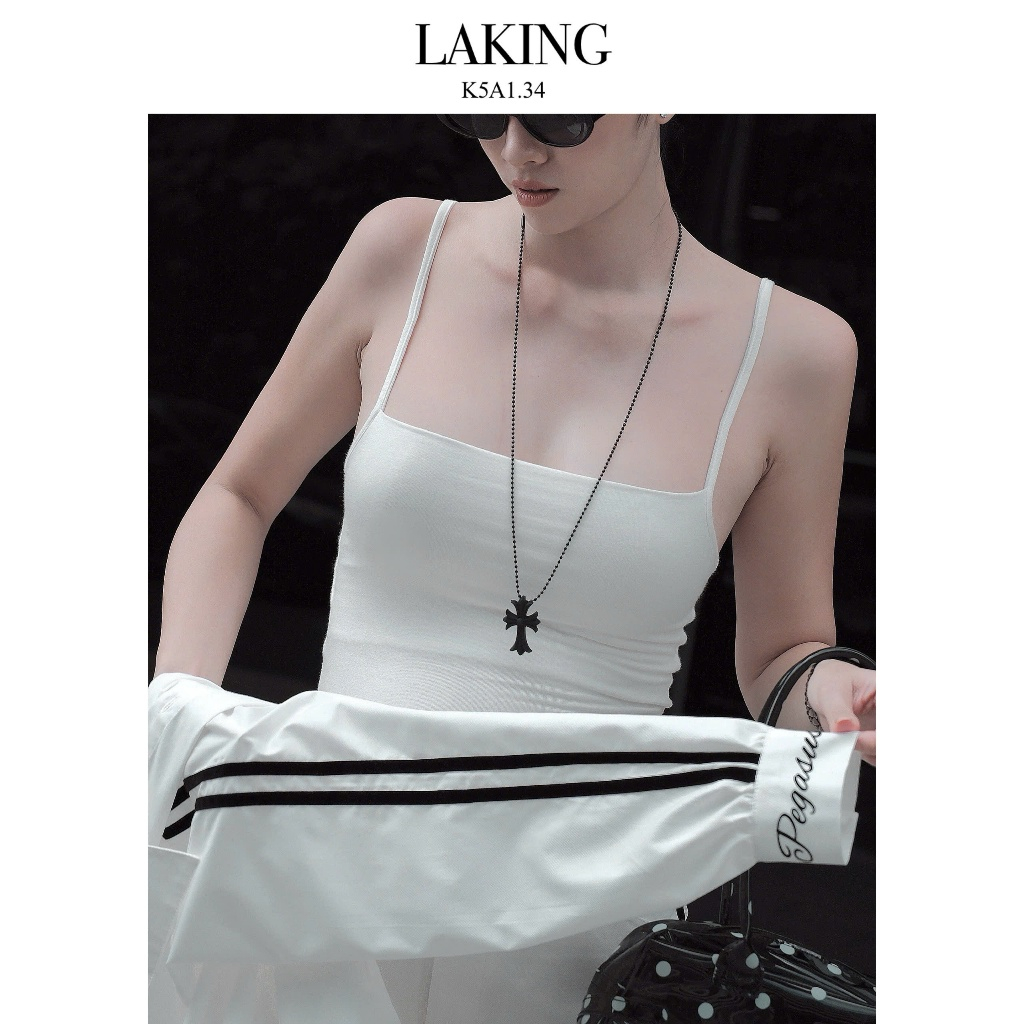 LAKING - POISE WHITE TWO-STRING T-SHIRT (A96123)