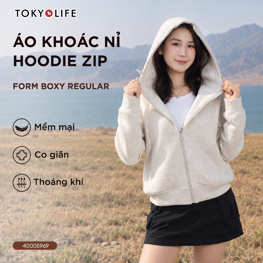 [LIVE] Boxy Regular Zip Form Hoodie Jacket Soft and Cool เสื้อคอเต่า 40005969