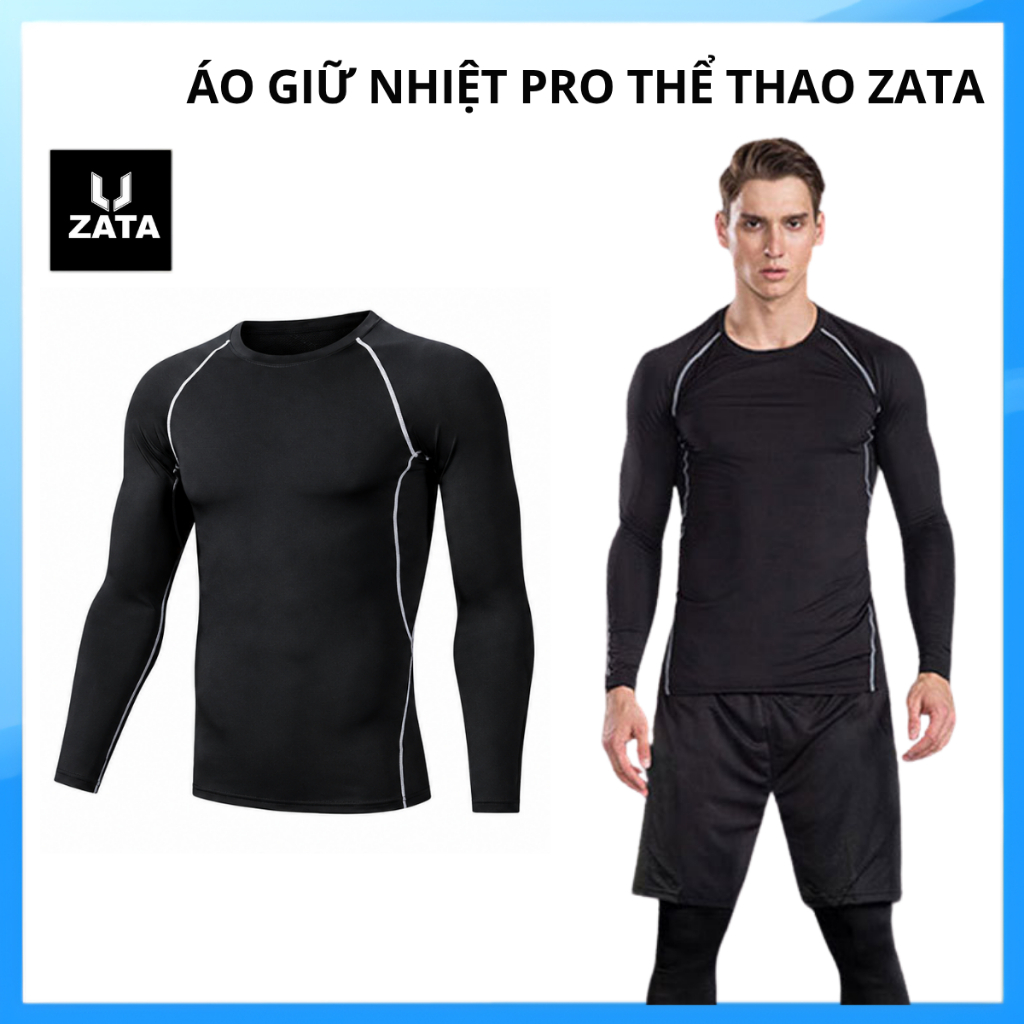 ProCombat เสื้อออกกําลังกายผู้ชายแขนยาวดีไซน์เข้ารูปช่วยให้อบอุ่นเมื่อวิ่งยิมฟุตบอล Zata Vn - AGN