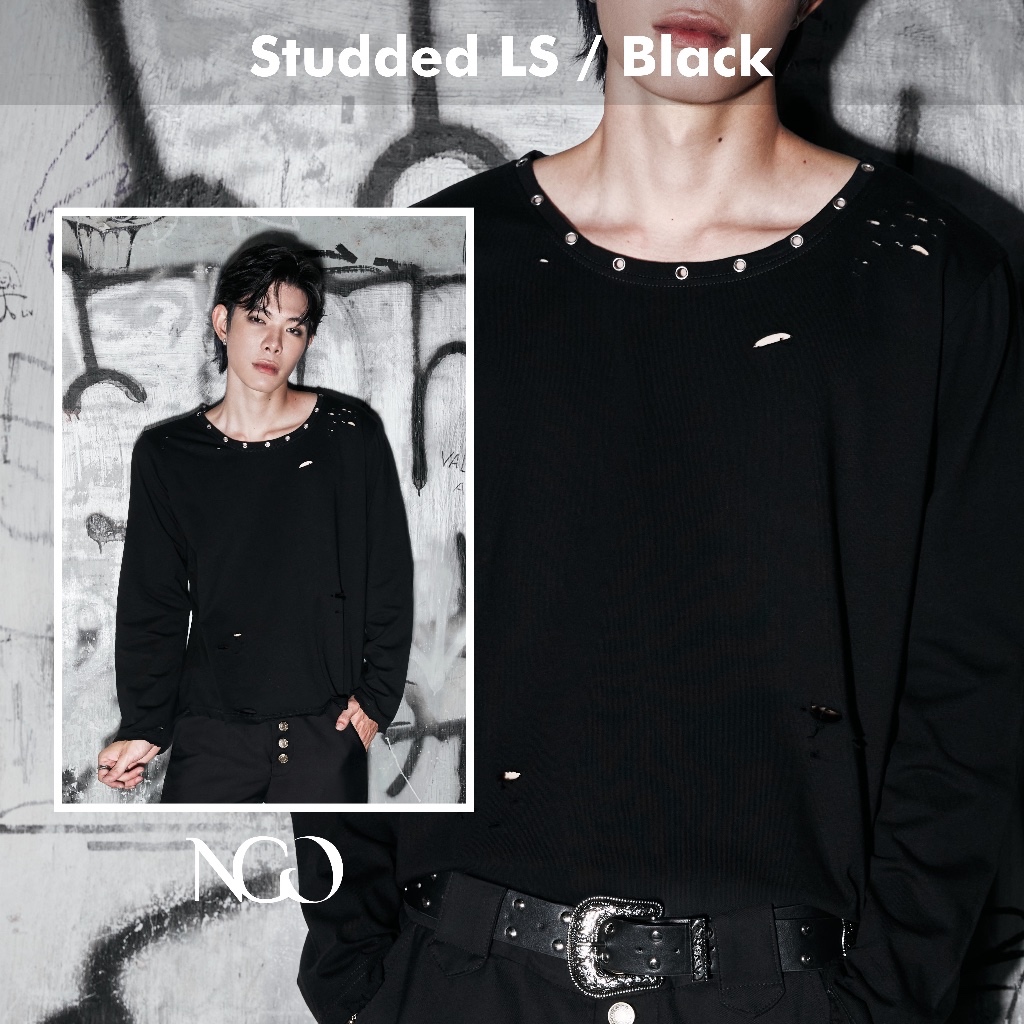 เสื้อผ้า NGO - เสื้อยืดคอปกตาข่ายแขนยาวผู้ชาย / แขนยาวที่เรียน
