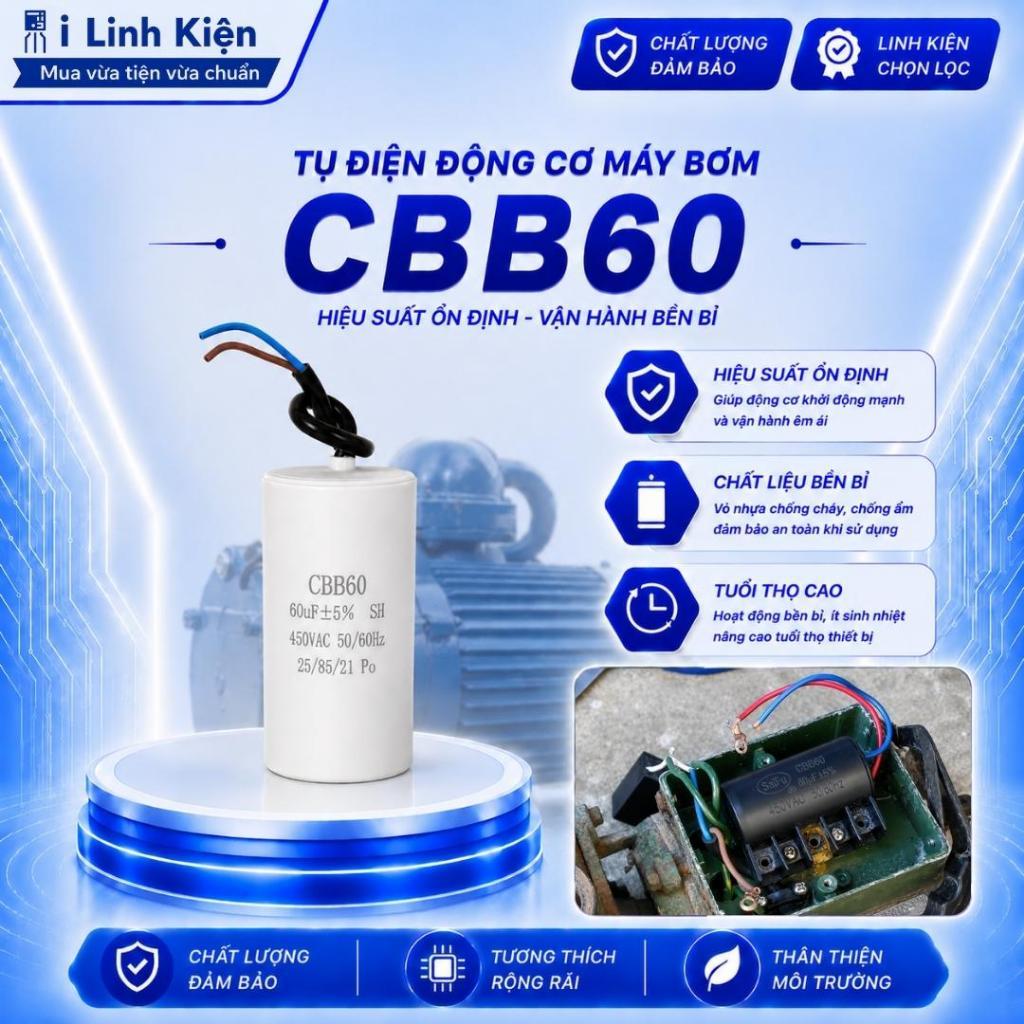CBB60 ตัวเก็บประจุมอเตอร์ปั๊มเต็มมูลค่า 4uf - 35uf คุณภาพสูง iLinhkien