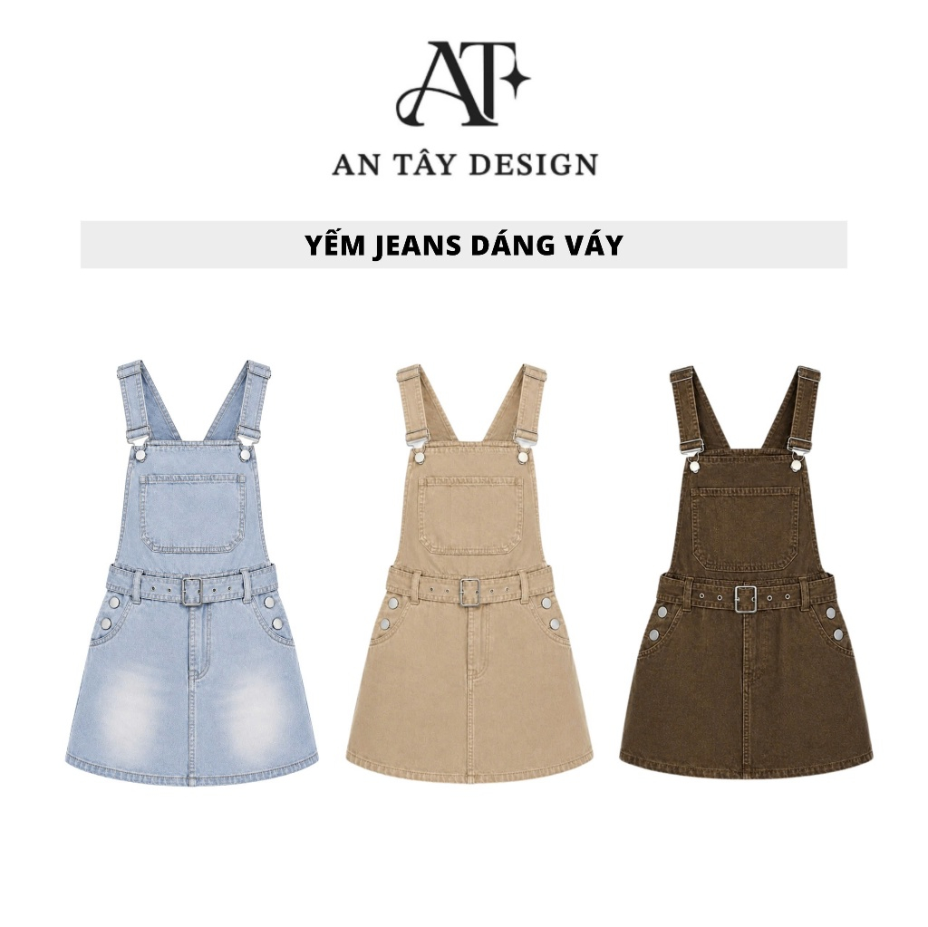 ชุดเอี๊ยมยีนส์พร้อมเข็มขัด Super Hot AN TAY - QC JEAN FABRIC 3 สี 8615-17 SML เทรนด์มาแรง