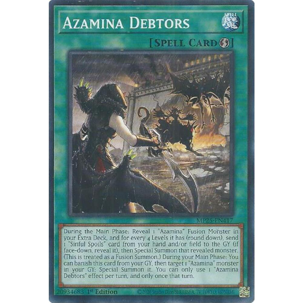 การ์ด Yugioh MP25-EN417 - Azamina Debtors - สะกด - ทั่วไป