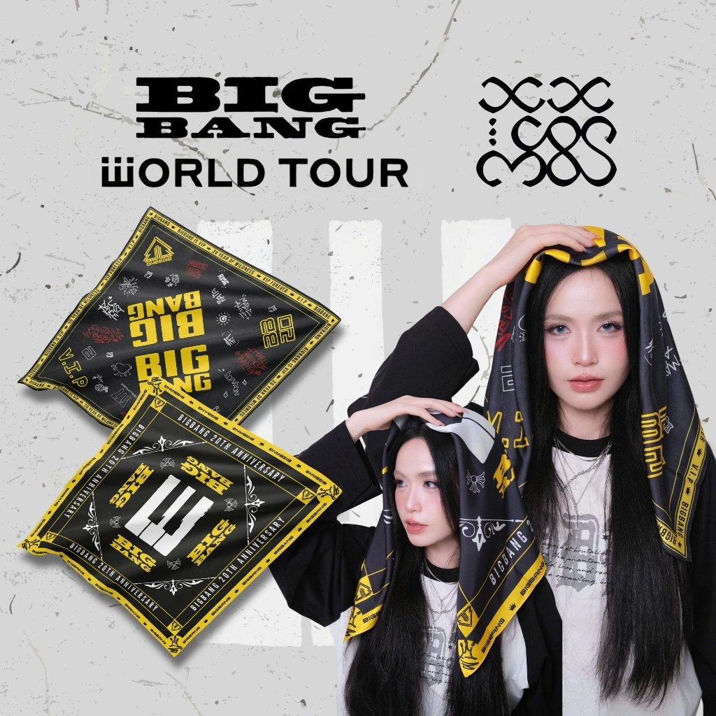 ผ้าพันคอ Kpop Bandana BIGBANG ผ้าพันคอ BIGBANG ผ้าพันคอคอนเสิร์ต BIGBANG + ของขวัญ
