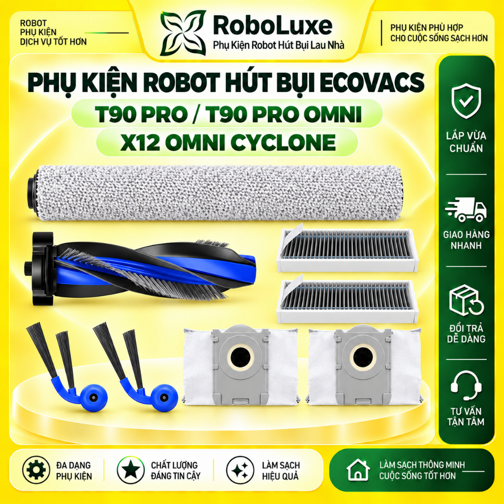 Ecovacs T90 Series T90 Pro T900 Pro Omni Robot Accessory Set - Deebot X12 Omni Cyclone_ Replacement