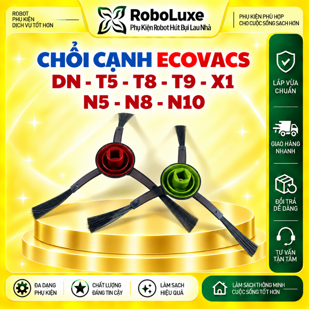 Ecovacs Ozmo 950 920 DN T5 T8 T9 X1 N5 N8 N10 DX33 หุ่นยนต์เครื่องดูดฝุ่นแปรงด้านข้าง