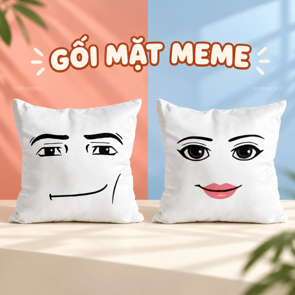 Funny Roblox Face Troll Meme หมอนสี่เหลี่ยม 40x40ซม