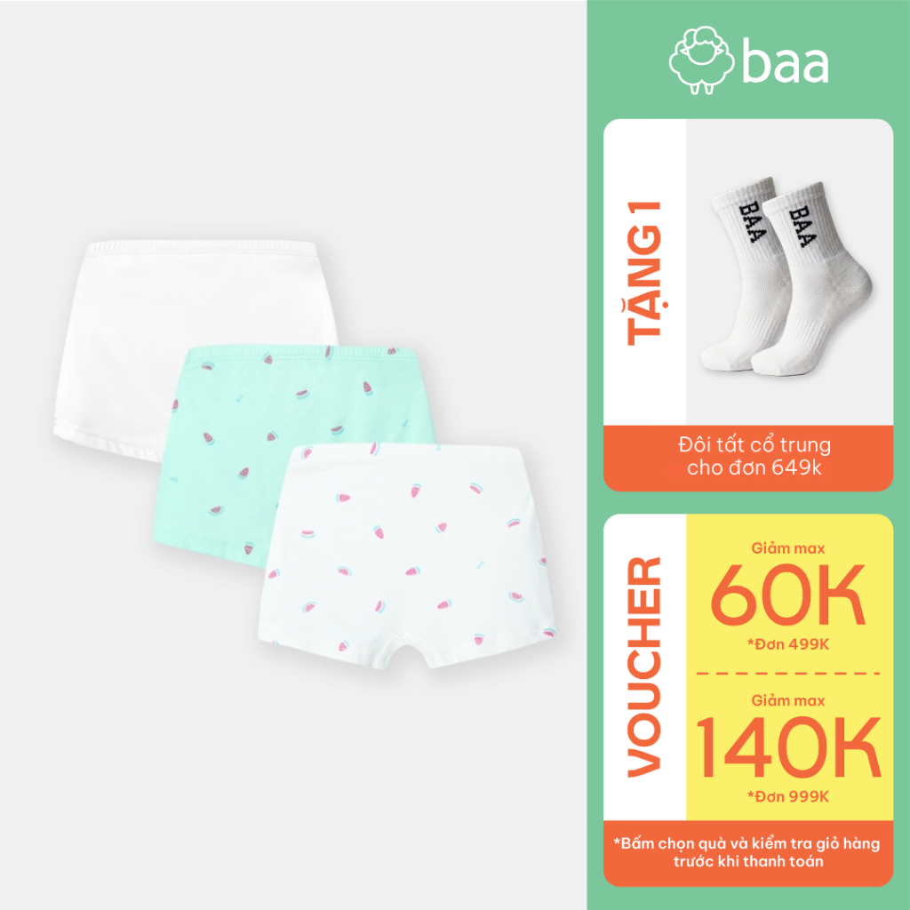 กางเกงขาสั้นต้านเชื้อแบคทีเรียเด็กผู้หญิง Bamboo (อายุ 1-10 ปี) BaaBaby QL03N