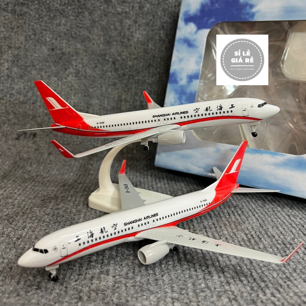 เครื่องบิน Shanghai Airlines Boeing 737-800 รุ่น B-1948 20CM 1/400 สเกล