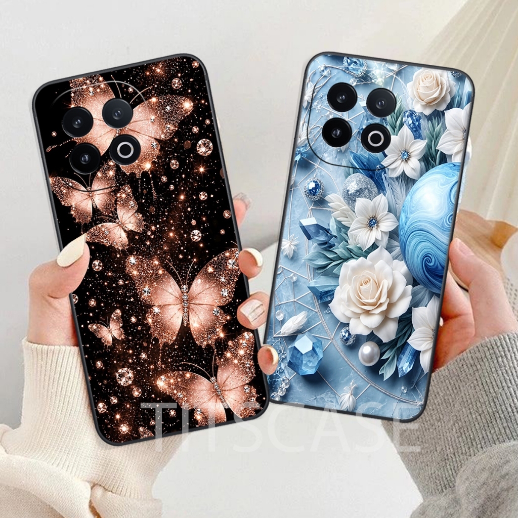 เคสพลาสติกสําหรับ Vivo IQ00 13 พิมพ์ลาย Lotus, Four Leaf Clover, คุณภาพสูง, หรูหรา