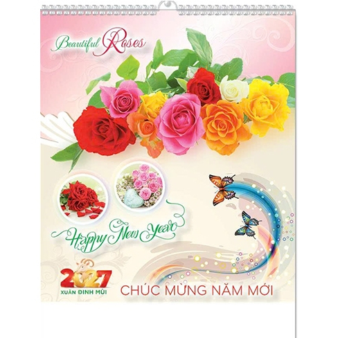 XO WALL CALENDAR 2027 SPRING 7 แผ่น - กุหลาบสวยๆ (MT 26)