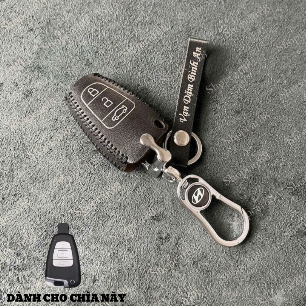 [PREMIUM] เคสกุญแจหนังสําหรับ Hyundai I30, I30CW, Santafe 2006-2012 รุ่นมาตรฐานตามภาพ วัสดุ หนังวัว