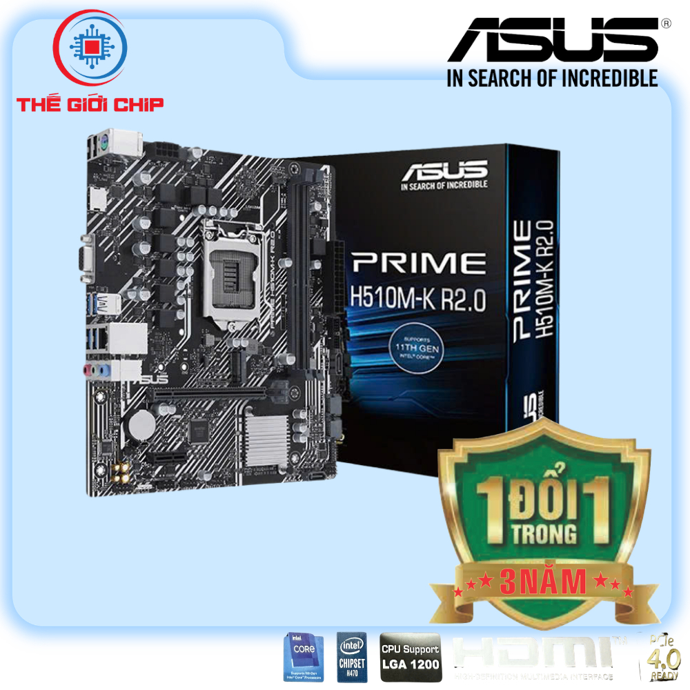 เมนบอร์ด ASUS PRIME H510M-K สำหรับโปรเซสเซอร์ Intel LGA1200