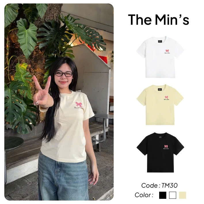 Local Brand Baby Tee The Mins The Coquette Tee TM30 ผ้าคอตตอน 100%