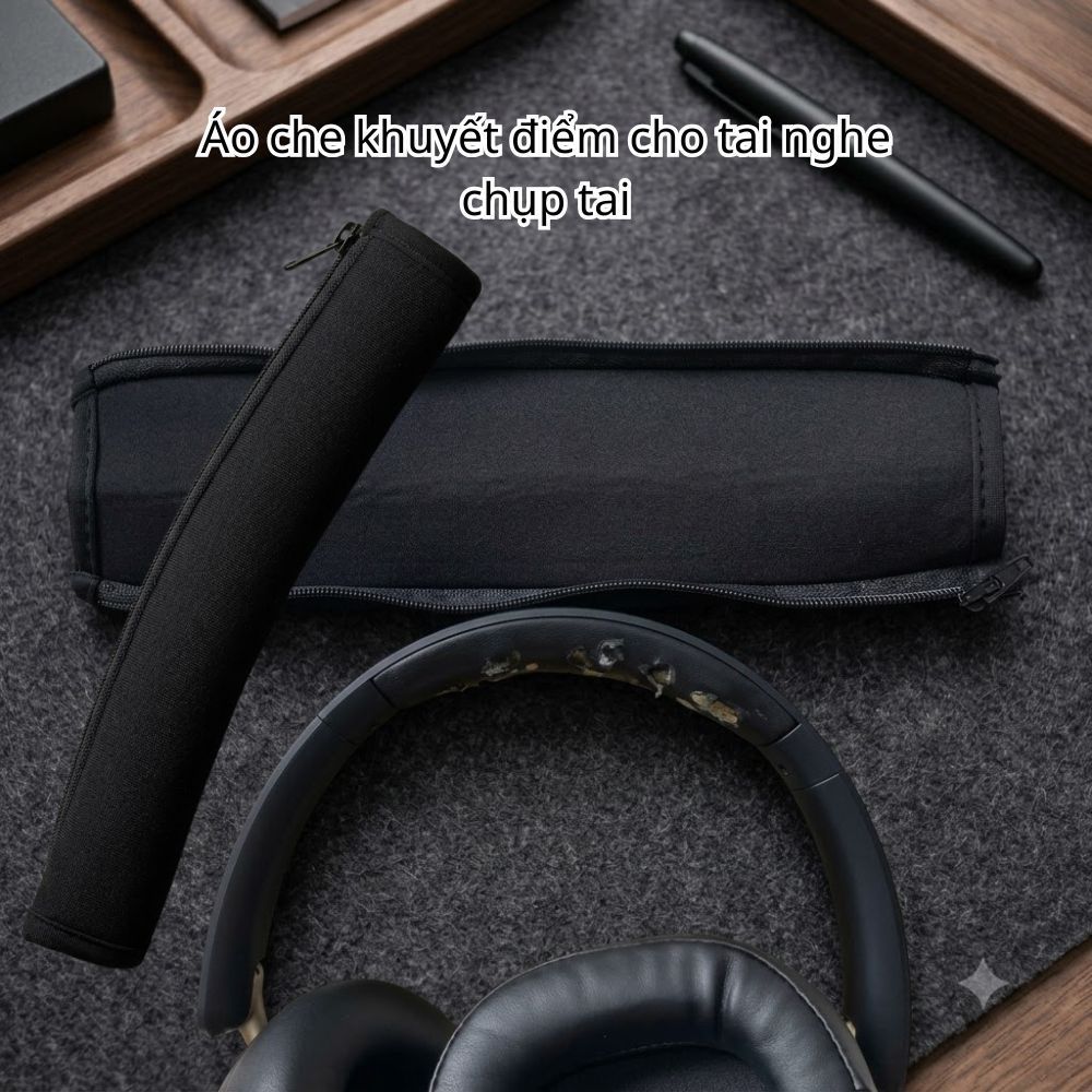 Ugreen HiTune Max 5C 24.5x7 ซม. Neoprene ยืดหยุ่นซิปหูฟังแถบคาดศีรษะฝาครอบ