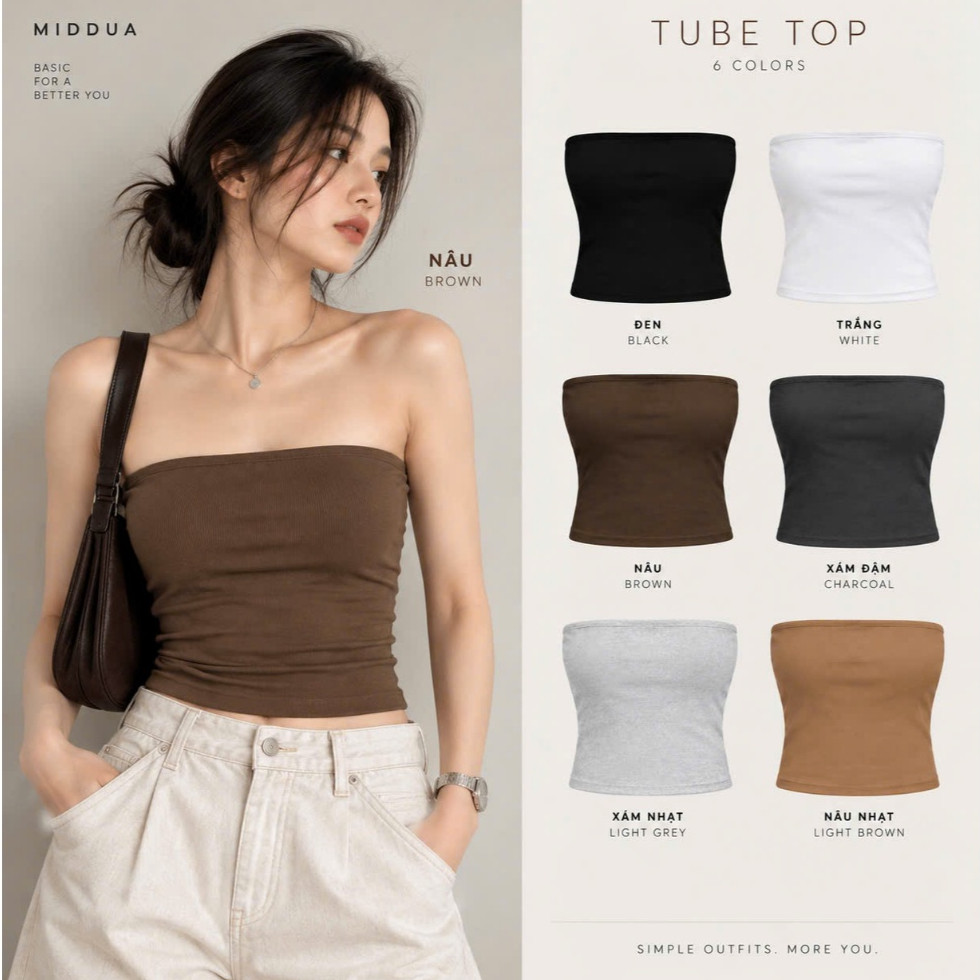[MIDDUA] - TUBE TOP/ Stretch TUBE TOP
