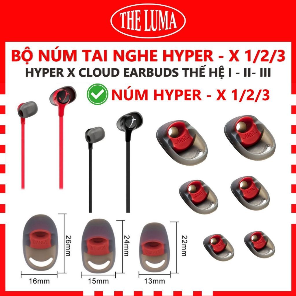 [ HYPER X 1/2/3 REPLACEMENT KNOBS ] ชุด 2 รีเซ็ตหูฟังสําหรับ HYPER X CLOUD EARBUDS GEN 1/2/3 GAMING 