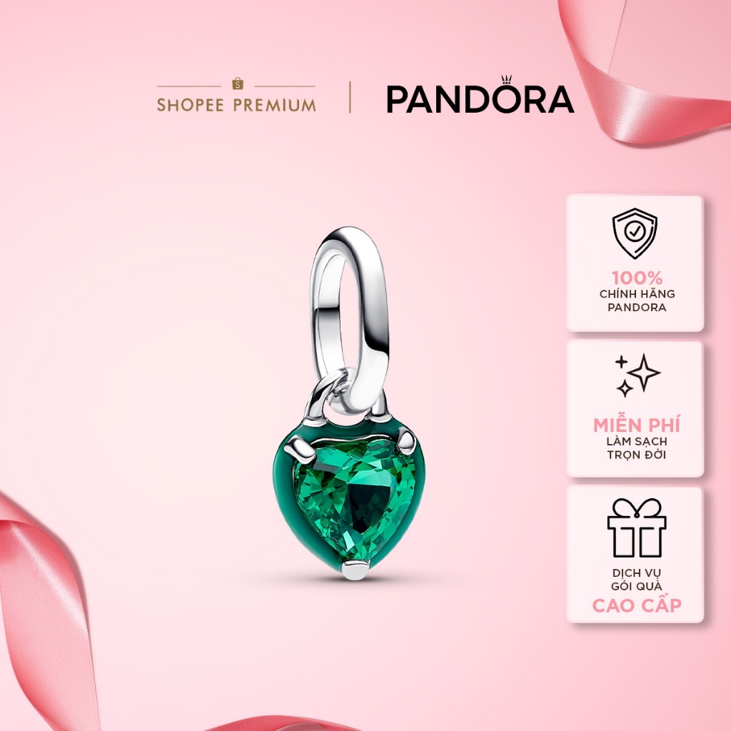 Pandora ME Green Heart Hanging Charm - Pandora ME Green Chakra Heart Mini Dangle Charm