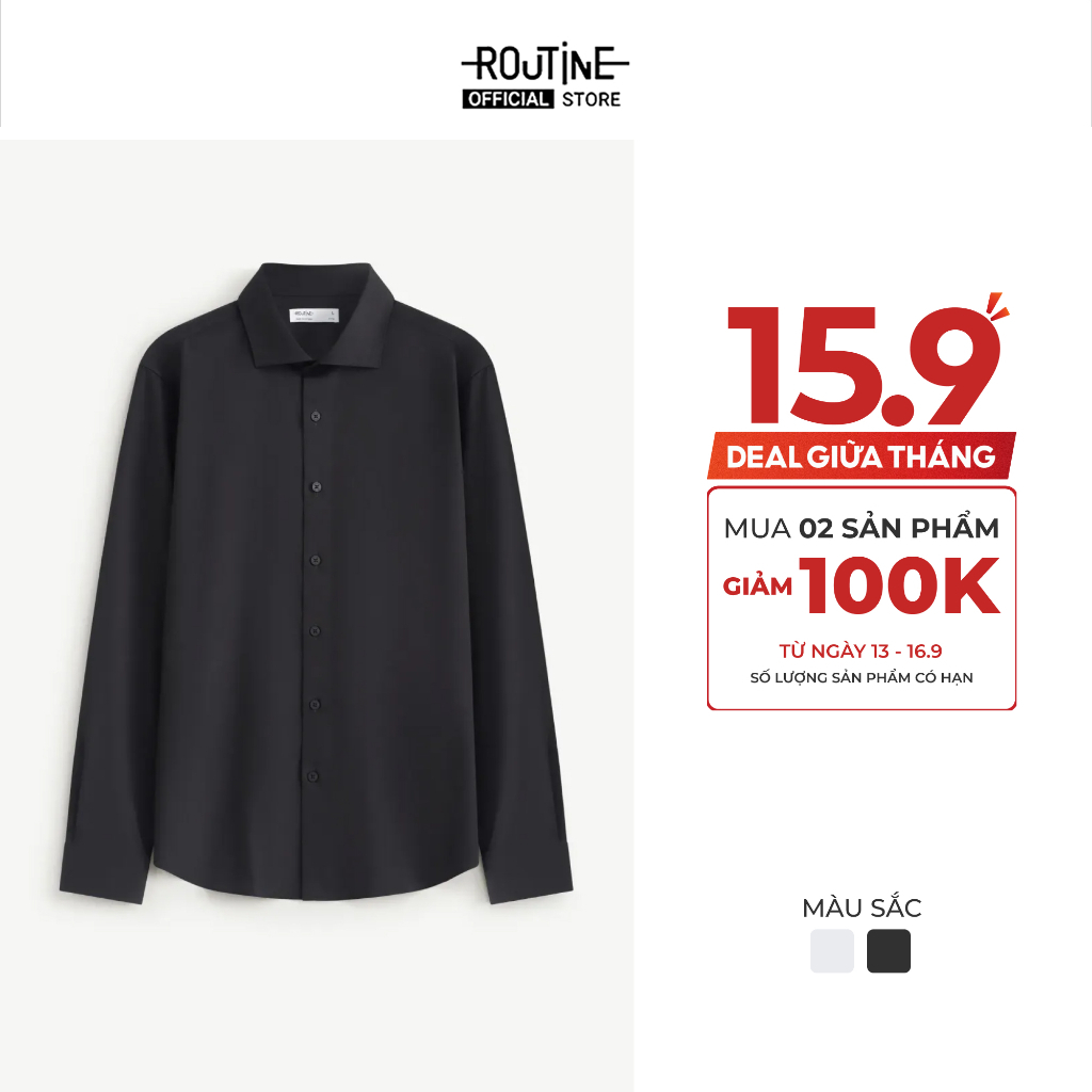 เสื้อเชิ้ตแขนยาวผู้ชาย Bamboo Easy Care Form Fited - Routine 10S26SHL053