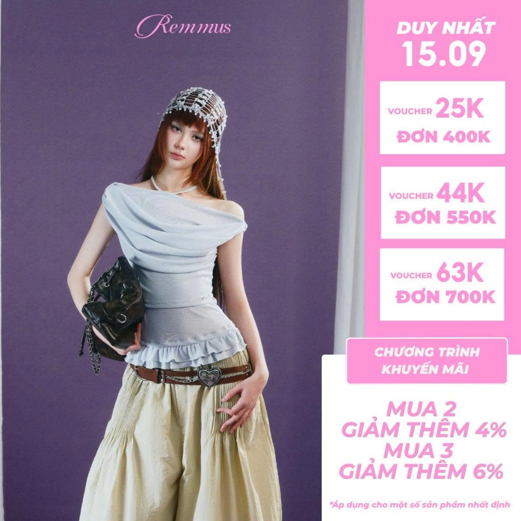เสื้อยูน่า - Remmus | เสื้อคอปกจีบปาดไหล่เอวรูด - DOLLY HOUSE collection