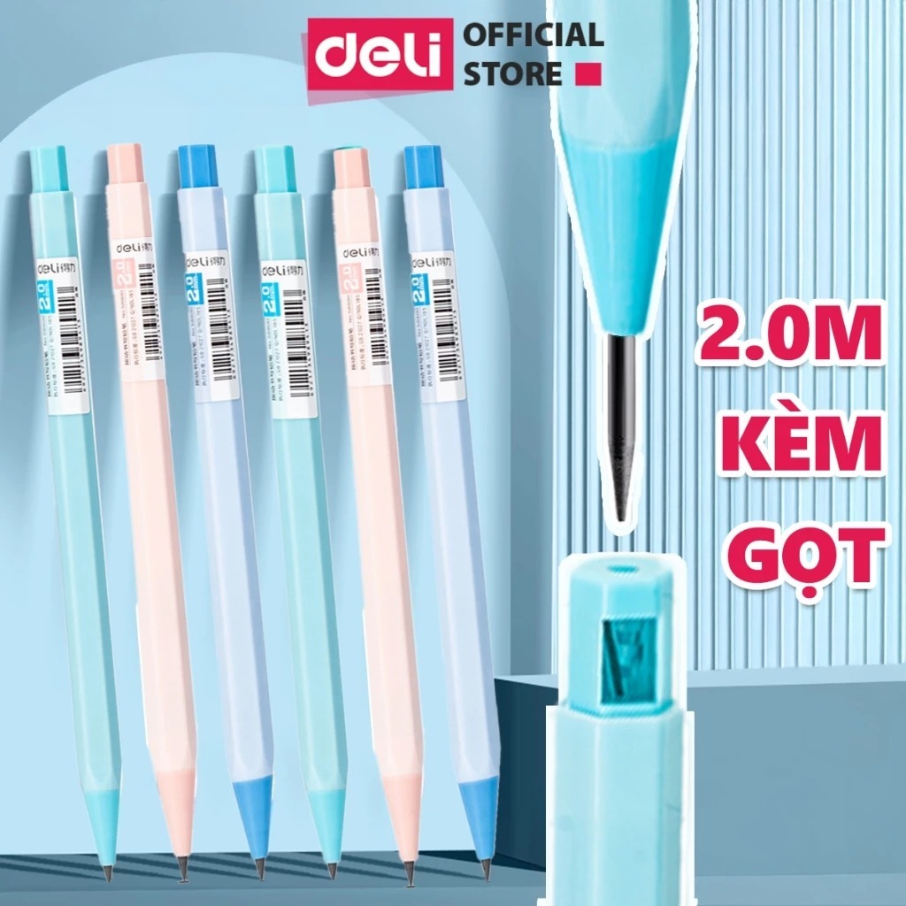 DELI 58800 2.0MM NIB PUNCH PENCIL, INTEGRATED CONVENENT PENCIL SHARPER