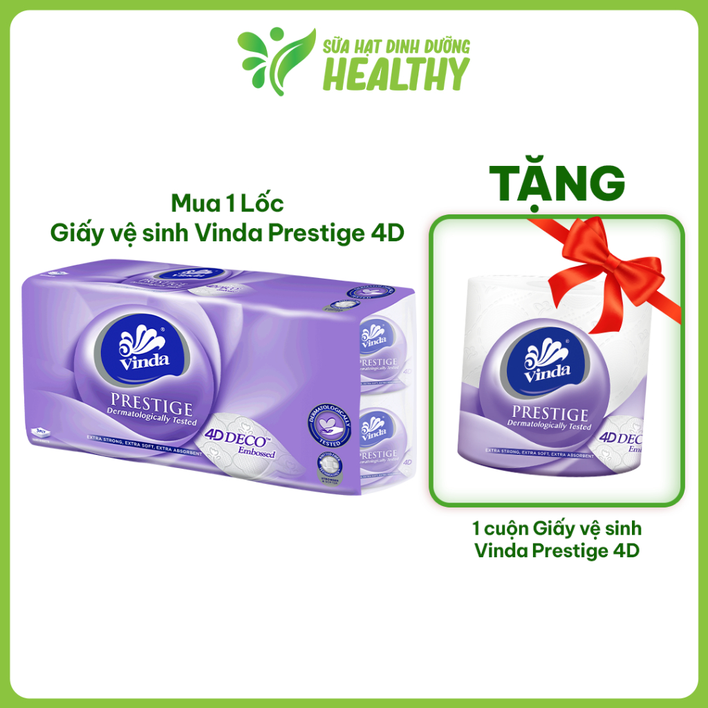 [ซื้อ 1 LOT GVS PRESTIGE 4D/DELUXE GET 1 ROLL FREE] Vinda Prestige 4D/ดีลักซ์ กระดาษชําระระดับพรีเมี