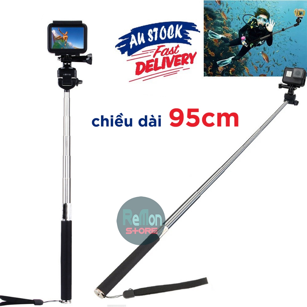 ไม้เซลฟี่แบบขาเดียวโลหะยาว 95 ซม. สําหรับ Actioncam Gopro Sjcam Ista360 Dash กล้องกีฬา