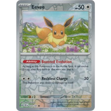 การ์ด [ Pokemon TCG- การ์ดเกม ] Eevee - 143/191 - Common Reverse Holo -M-NM