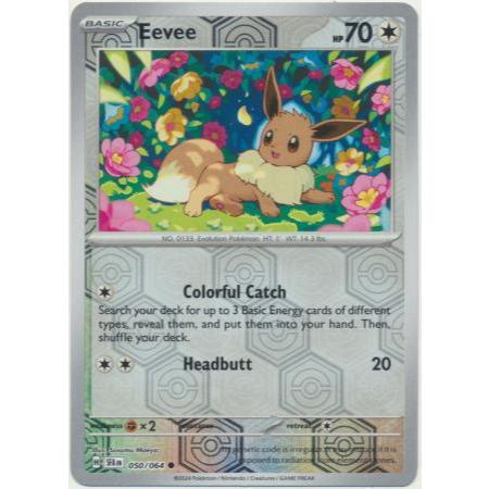 การ์ด [ Pokemon TCG- การ์ดเกม ] Eevee - 050/064 - Common Reverse Holo -M-NM