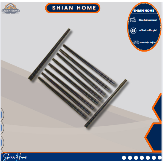 (ชุดพลาสติก 1 ชิ้นของ DUC PHUC CHOKS) ชุดตะเกียบพลาสติกต้านเชื้อแบคทีเรีย 10 คู่บิดได้ 2 ปลาย กันลื่