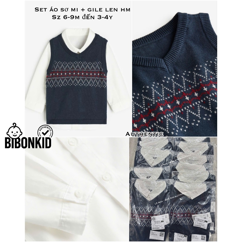 [Bibonkid] เสื้อ HM + เสื้อกั๊กไหมพรม Set size 6-9m to 3-4y READ NOTES CAREFULLY