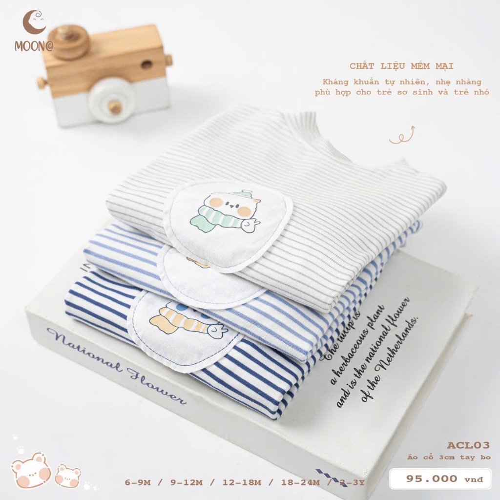 Moon - เสื้อคอปก 3 ซม. แถบเล็ก ACL03
