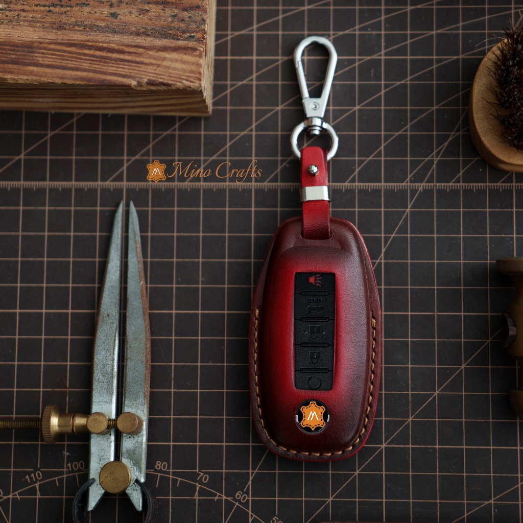 เคสกุญแจหนัง NISSAN เคสกุญแจหนังแฮนด์เมด สลักชื่อ มีหลายสี