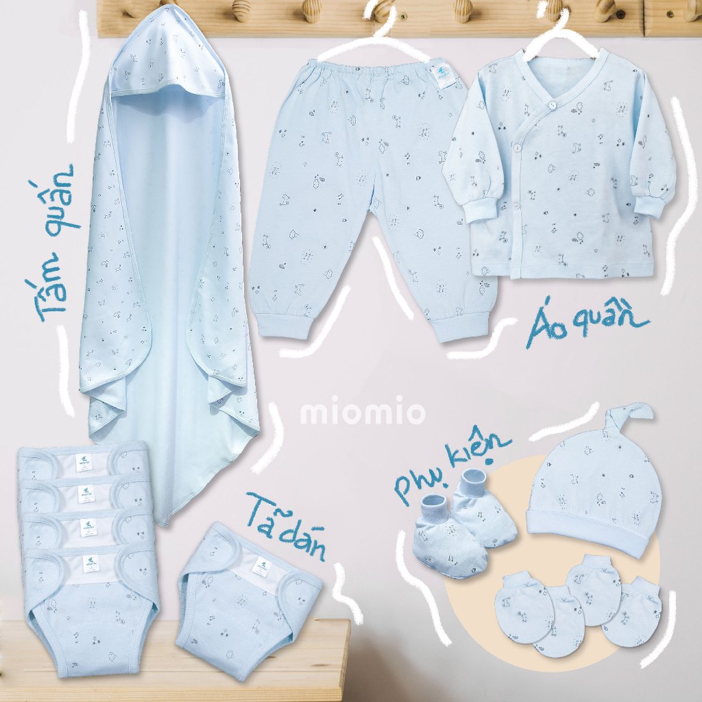 MIOMIO Offset Birth Combo [7 Items], For Boys, Girls (นิวบอร์น), ผ้าคอตตอน