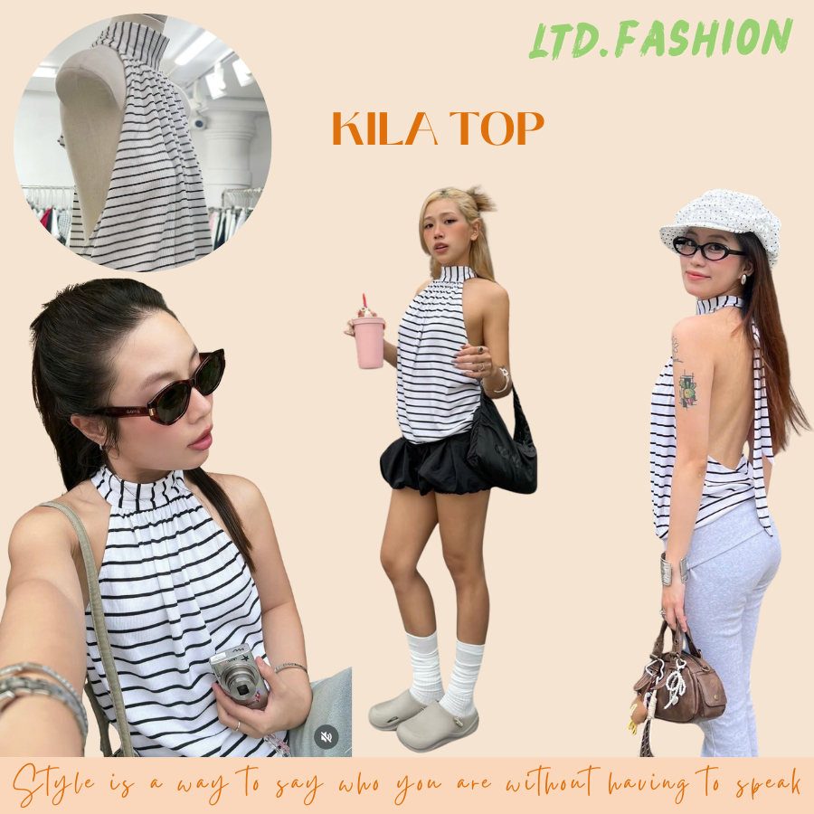 เสื้อยืด OPEN BACK RIBBED - LTD.FASHION - KILA TOP