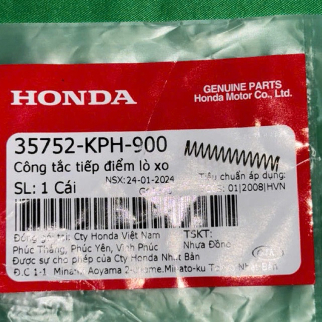 XO Spring contact switch - สปริงพิน รหัส 35752-KPH-900