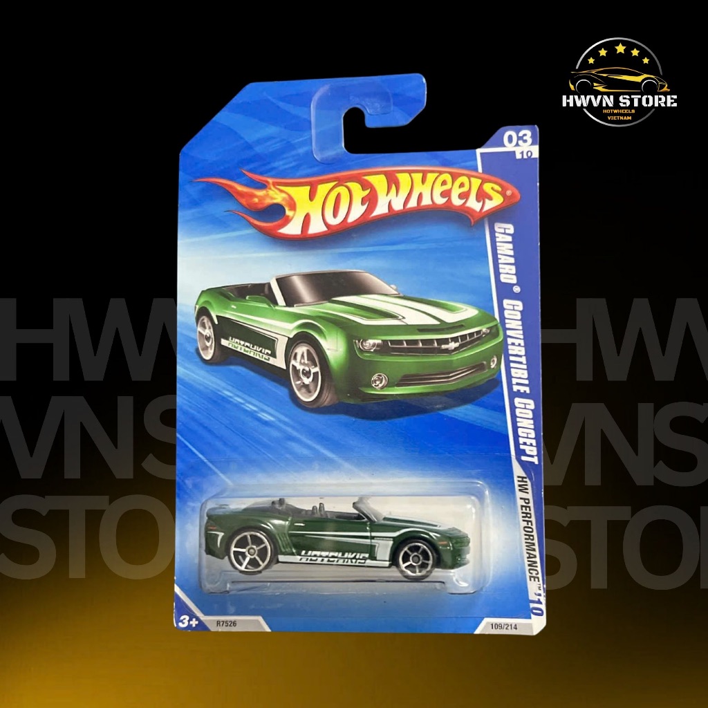 Green Hotwheels Camaro Convertible Model Car