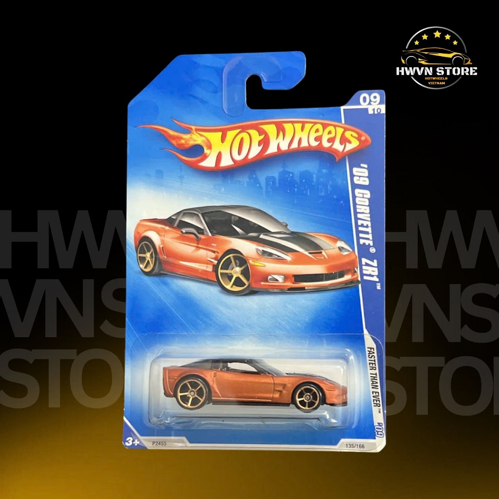 Hotwheels 09 Corvette ZR1 รถโมเดลสีส้ม