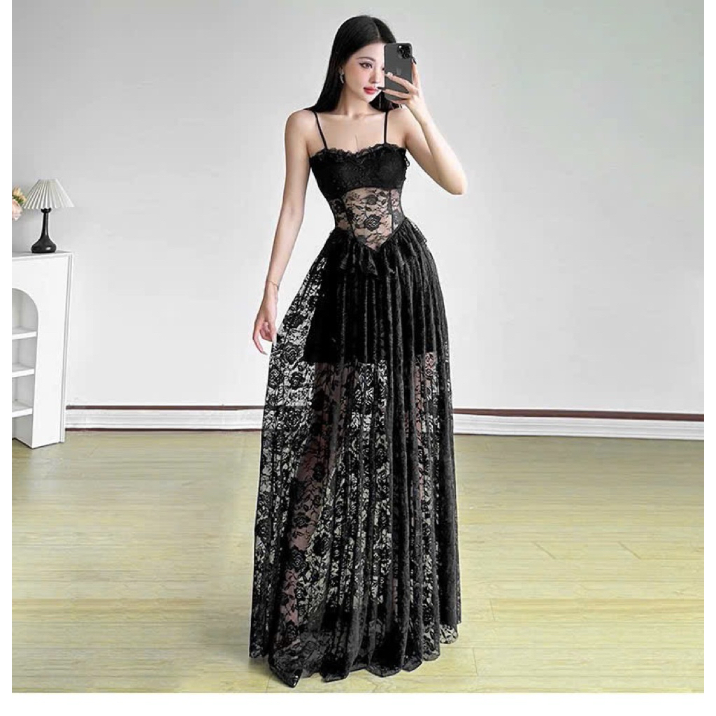 ชุดราตรีลูกไม้สีดําเข้ารูปเซ็กซี่เซ็กซี่ – แบรนด์ BECHIC