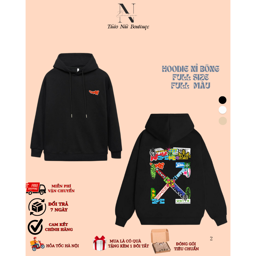 [จัดส่งด่วน] เสื้อฮู้ดผู้ชายและผู้หญิง Unisex พิมพ์ลายสไตล์ wie streetwear แบบมีฮู้ด HD2- บูติกท้าวน