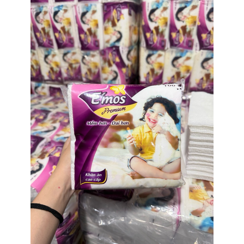 Combo สุดประหยัด - 10 PACKAGES OF EMOS SQUARE TISSUES ขนาดใหญ่ 320mm x 320mm สะดวกทุกบ้าน