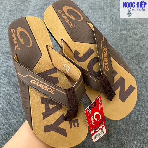 Thai Mens&Womens Flip-flops ยี่ห้อ GAMBOL สีน้ําตาล ไซส์ 36-39