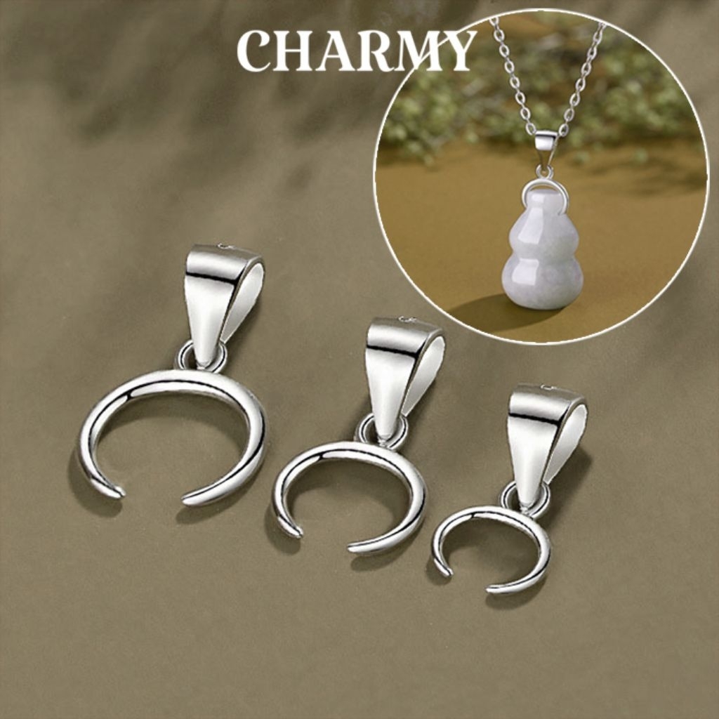 ตะขอจี้ ค096 เงินแท้ 925 - อุปกรณ์ตะขอเงินรูปตัว ค คลิปน้ําเต้า คลิปลูกปัดหิน - เสน่ห์