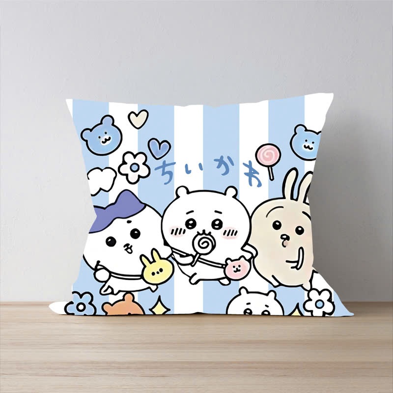 CHIIKAWA PRINTED PILLOW พิมพ์ด้วย Chikawa Hachiware Usagi Momonga Rakko Shisa รวมปกอ่อนคุณภาพดีและไส